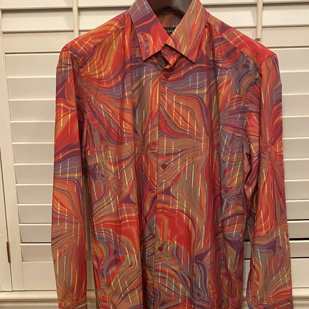 JHANE BARNES BUTTON DOWN LONG SLEEVE PARTY SHIRT SIZE M